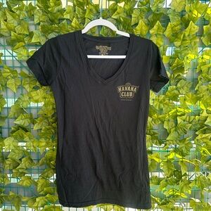 Black V-Neck Women's Top